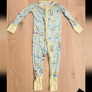 Little Sleepies Green Bunny Easter Footies 12-18m EUC